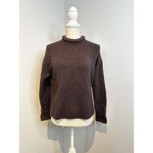 Madewell Fulton Roll Neck Pullover Sweater Dark Brown Small Wool Alpaca Blend